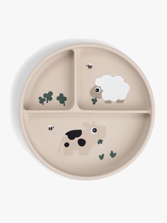 Done By Deer Tiny Farm Stick & Stay  Delad Silikontallrik, Sand