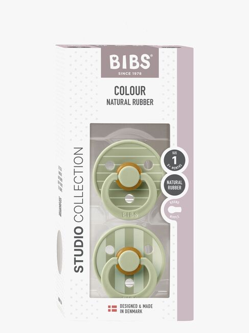BIBS Studio Colour Napp 2-Pack Latex Stl 1 Rund, Pin/Sage Mix
