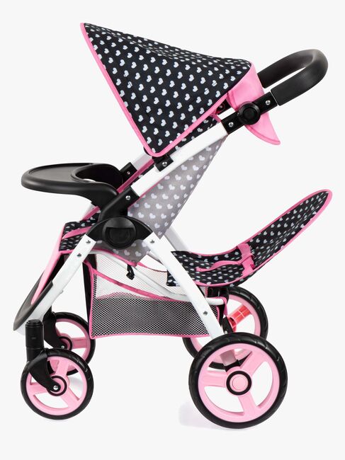 Bayer Design Twin Star Tvillingdockvagn, Svart/Rosa