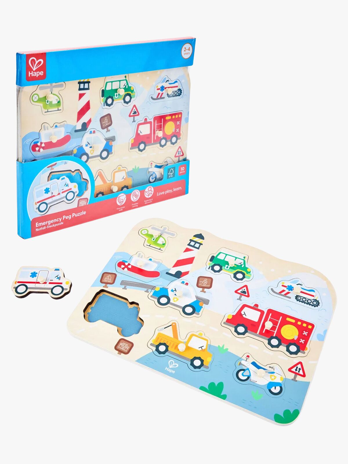 Hape Knoppussel Utryckningsfordon 10 Bitar