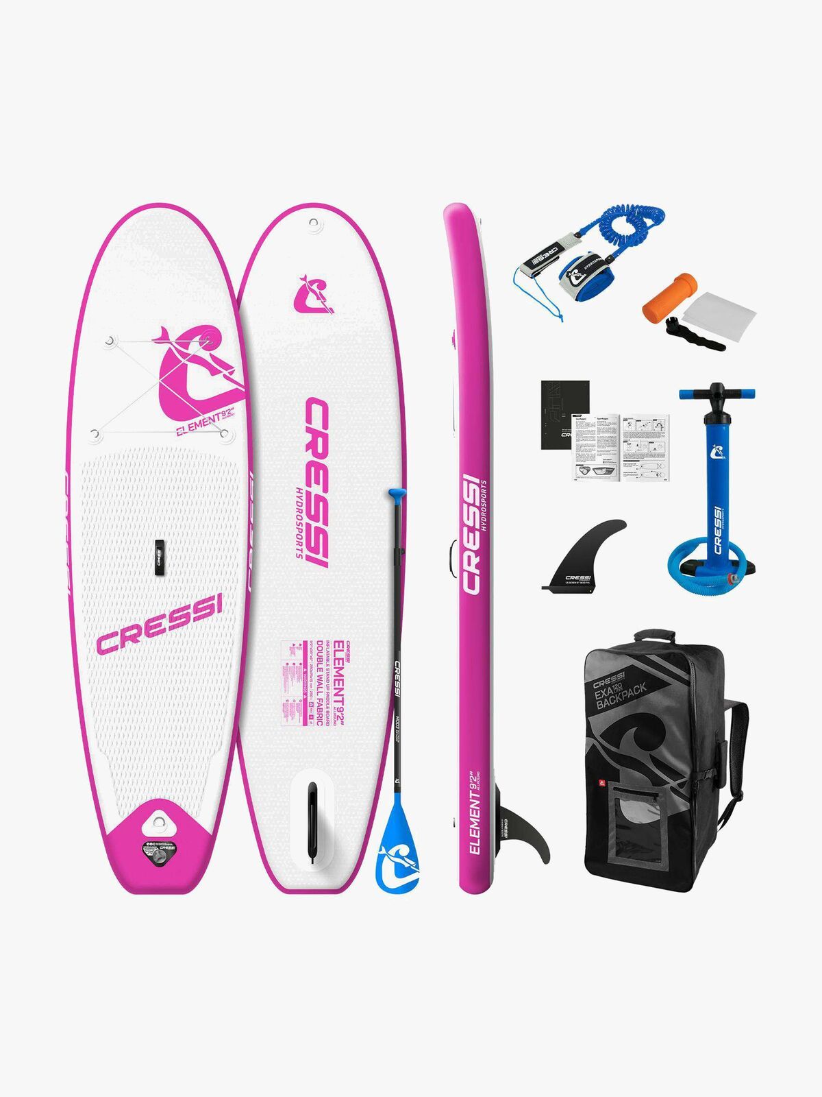 Cressi Element Small All Around ISup Set 9'2, Vit/Rosa