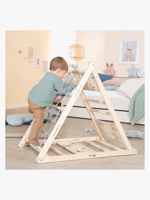 Roba  Trä Klättertriangel, Grå/Naturell