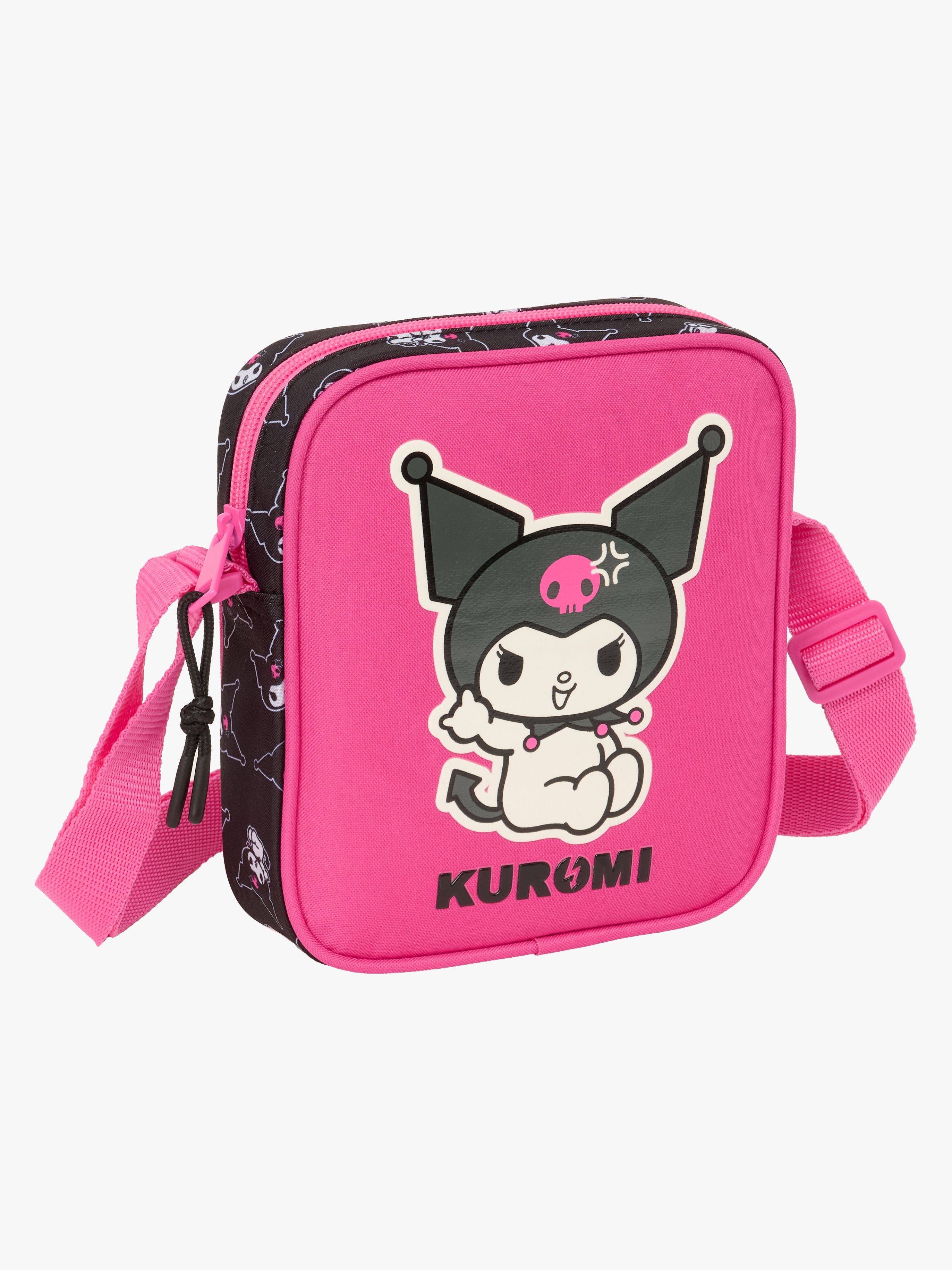 Hello Kitty Kuromi Axelremsväska, Rosa/svart
