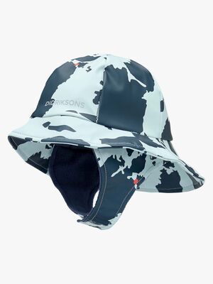 Didriksons Northwest Gefütterter Regenhut, Island Print AI Blue
