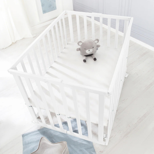 Roba Hopfällbar Lekhage med Hjul, White