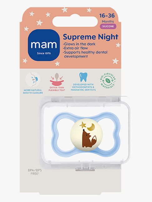 MAM Supreme Napp Silikon 16-36m, Blå