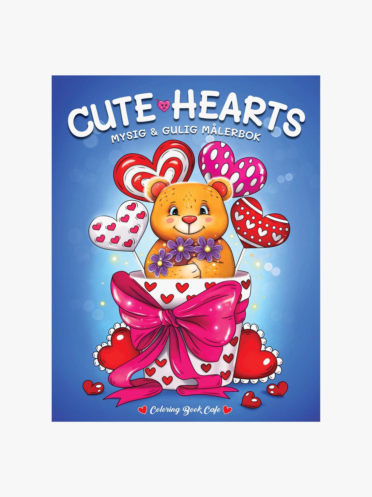 Cozy Målarbok  Cute Hearts