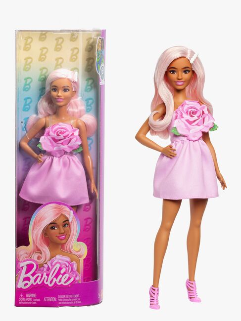 Barbie Deluxe Style Docka i Rosa Klänning