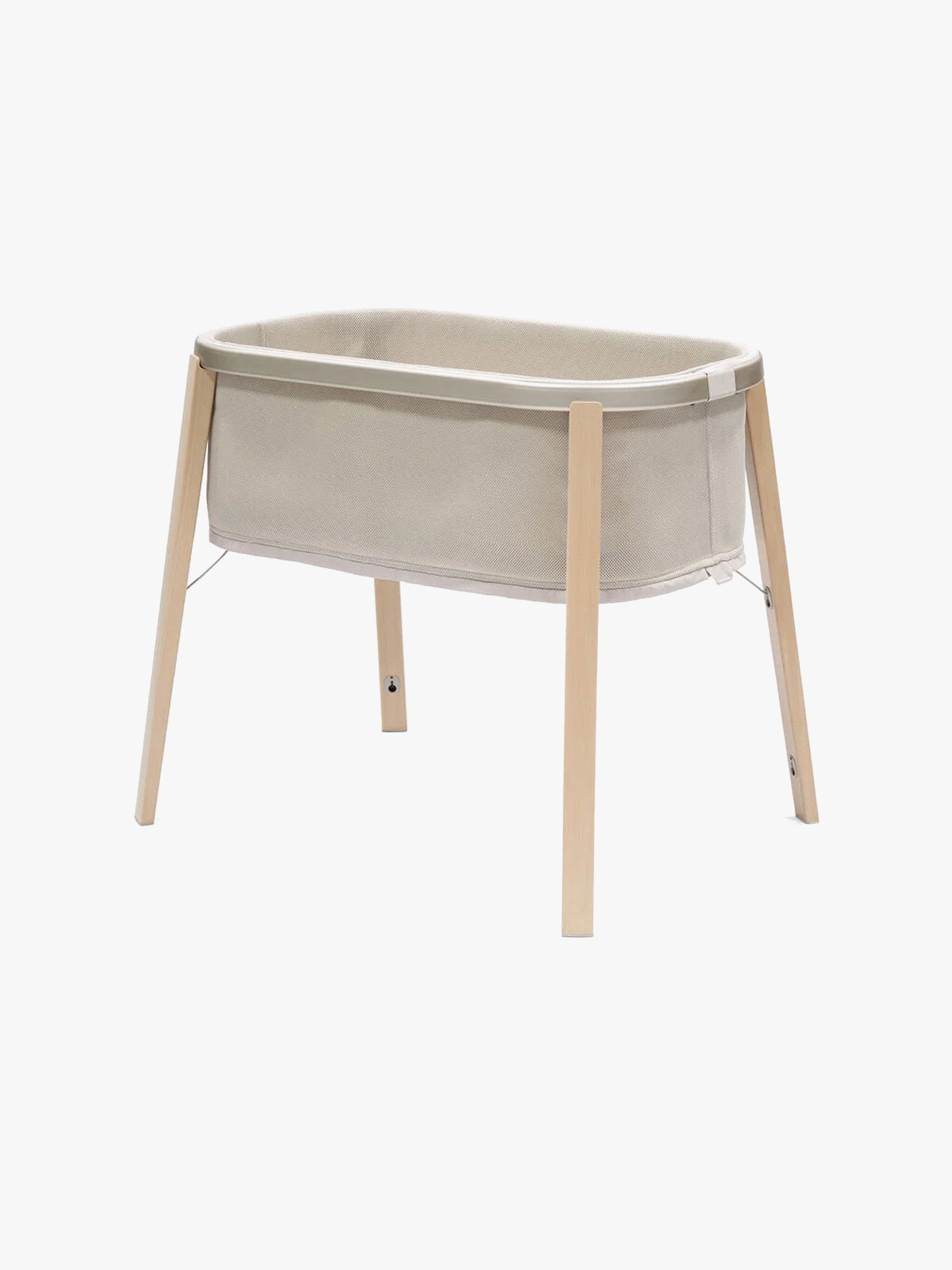 Stokke Snoozi Säng Sandy Beige – lättviktig med 3D mesh, 0–9 mån