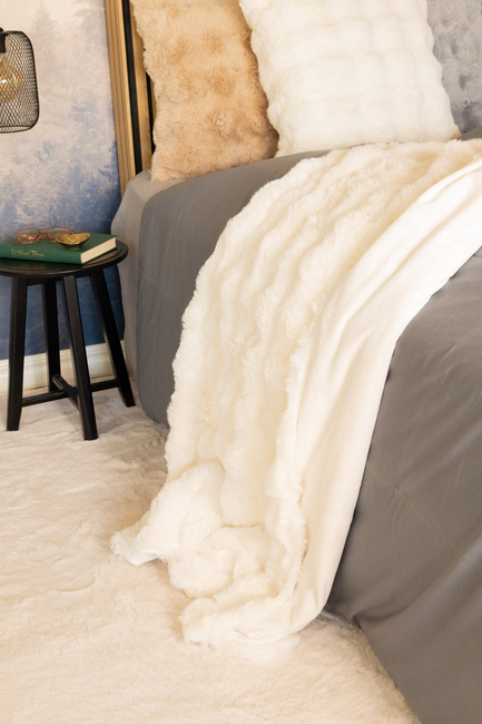 KMCarpets Bubble Pläd 130x170, Creme