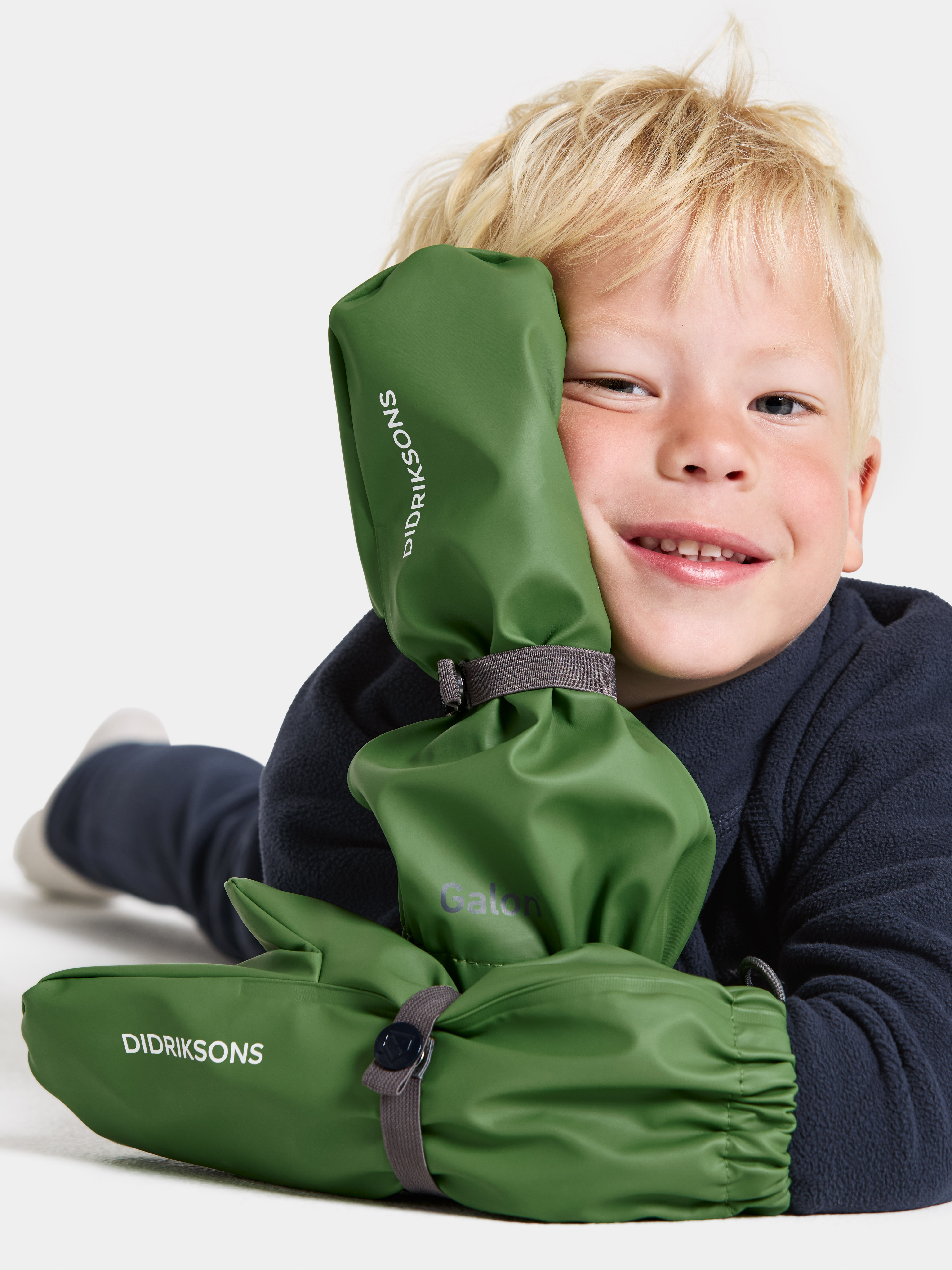 Didriksons Pileglove Fodrade Regnvantar, Algae Green, 0 år