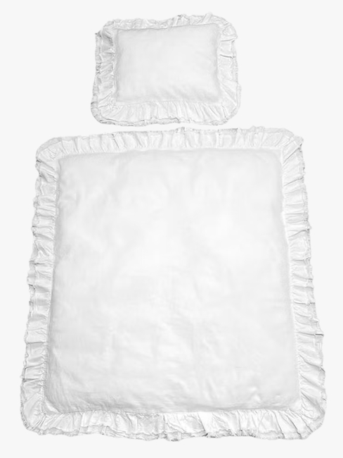 Mini Dreams Bäddset Vintage Volang Spjälsäng, Vit