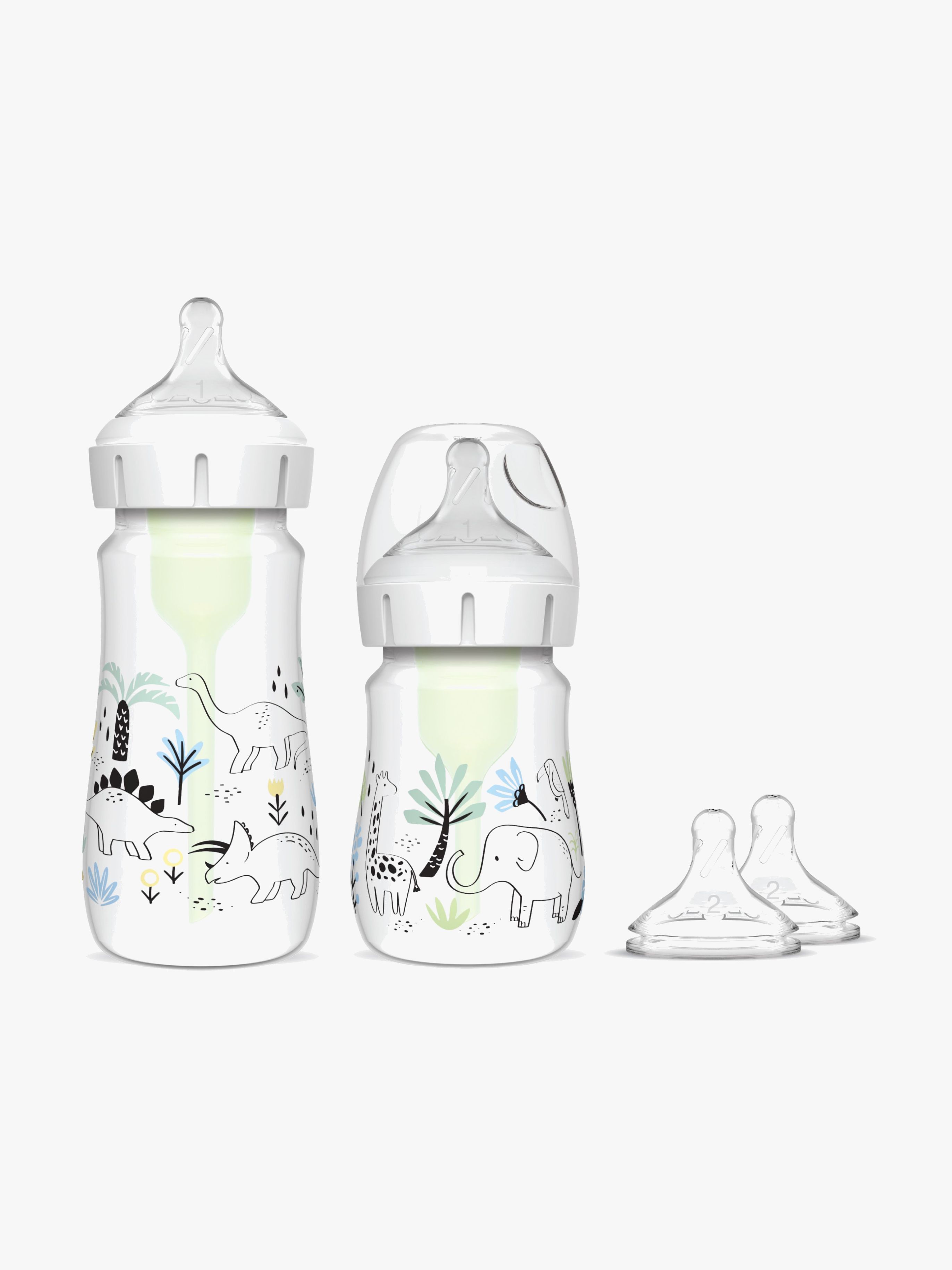 Dr. Brown WideNeck Options+ Nappflaskor 150 ml + 270 ml 2-Pack, Jungle