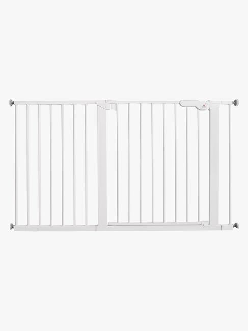 BabyDan Premier Spänngrind + 8 Förlängningar 126-132,2 cm, Vit