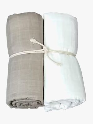 Mini Dreams Muslinfilt 2-pack, Vit/Sand