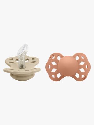 BIBS Infinity Smokker 2-pack Silikon Str 1 Anatomisk, Vanilla/Peach