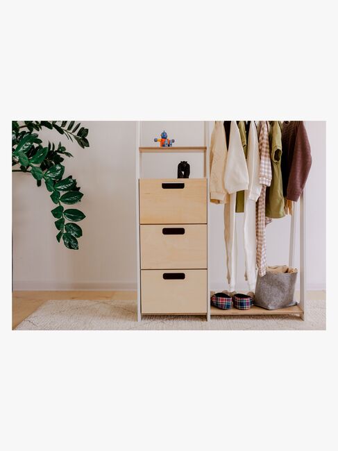 Duck Woodworks Klädhängare med Lådor, Vit