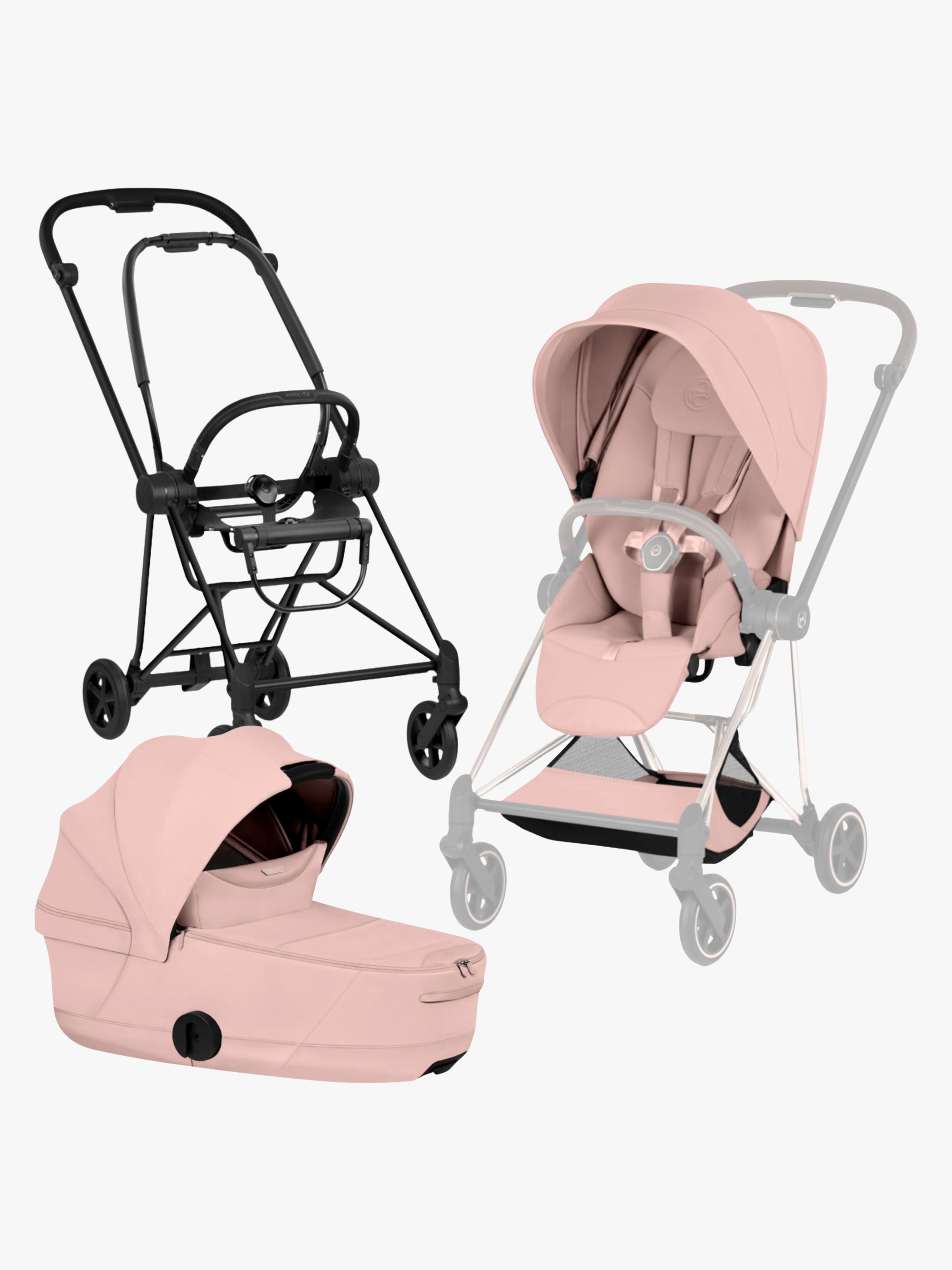 Cybex Mios Style Duovagn, Matt Black/Peach Pink