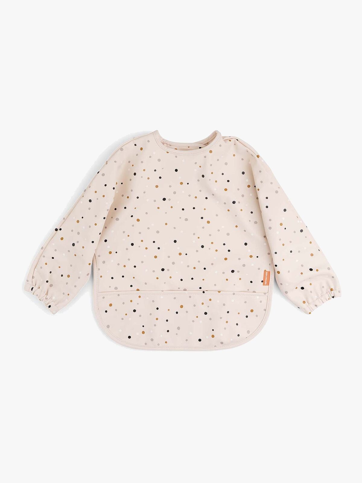 Done By Deer Långärmad Haklapp Med Ficka Happy Dots, Powder