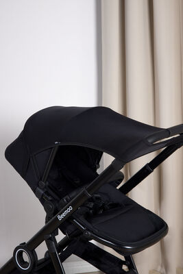 Beemoo  Elastisch UV Sonnenschutz für Kinderwagen & Babyschale, Schwarz