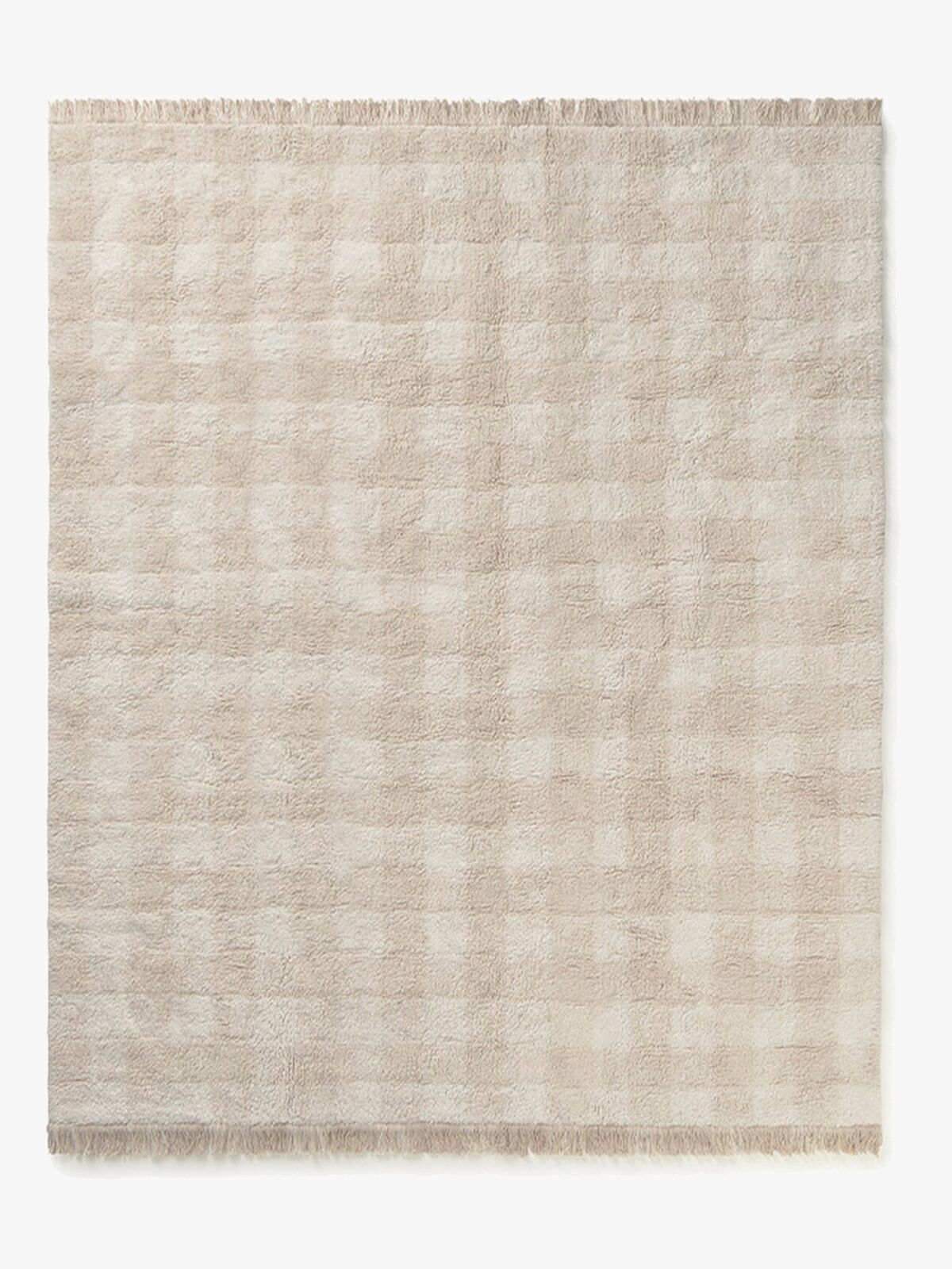 Lorena Canals Tvättbar Vichy Matta 150x180 cm, Ivory
