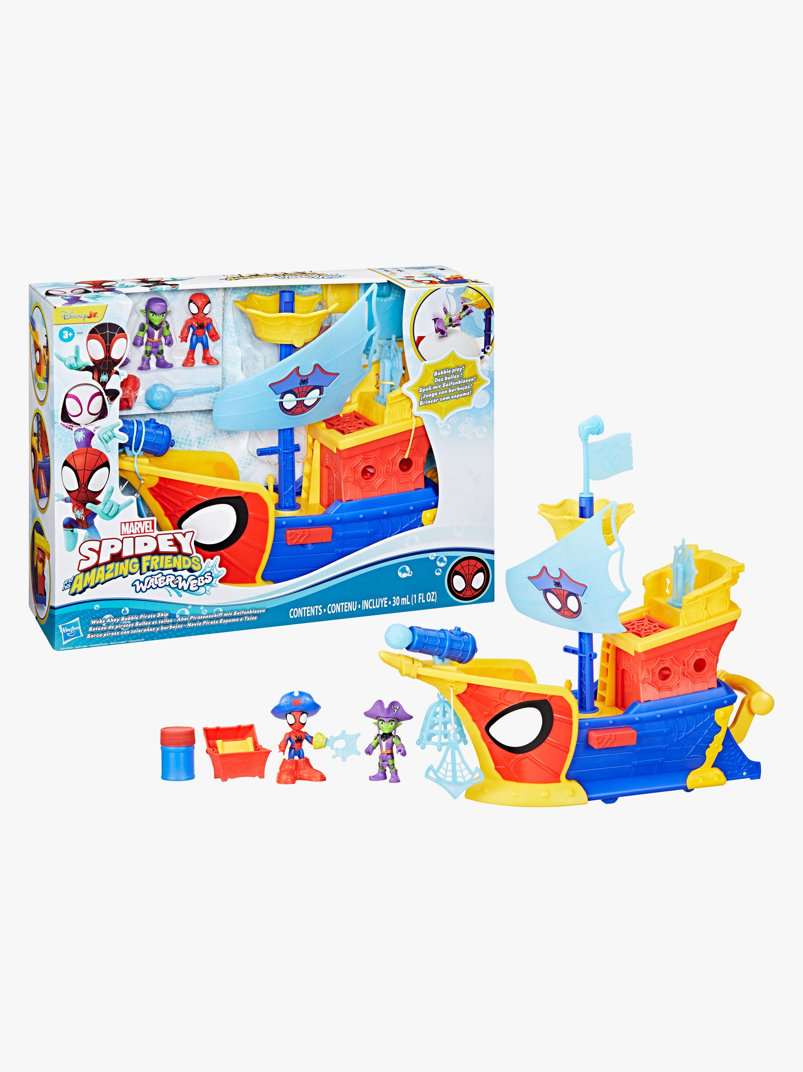 Spidey And His Amazing Friends Water-Webs Lekset Webs Ahoy Bubble Piratskepp