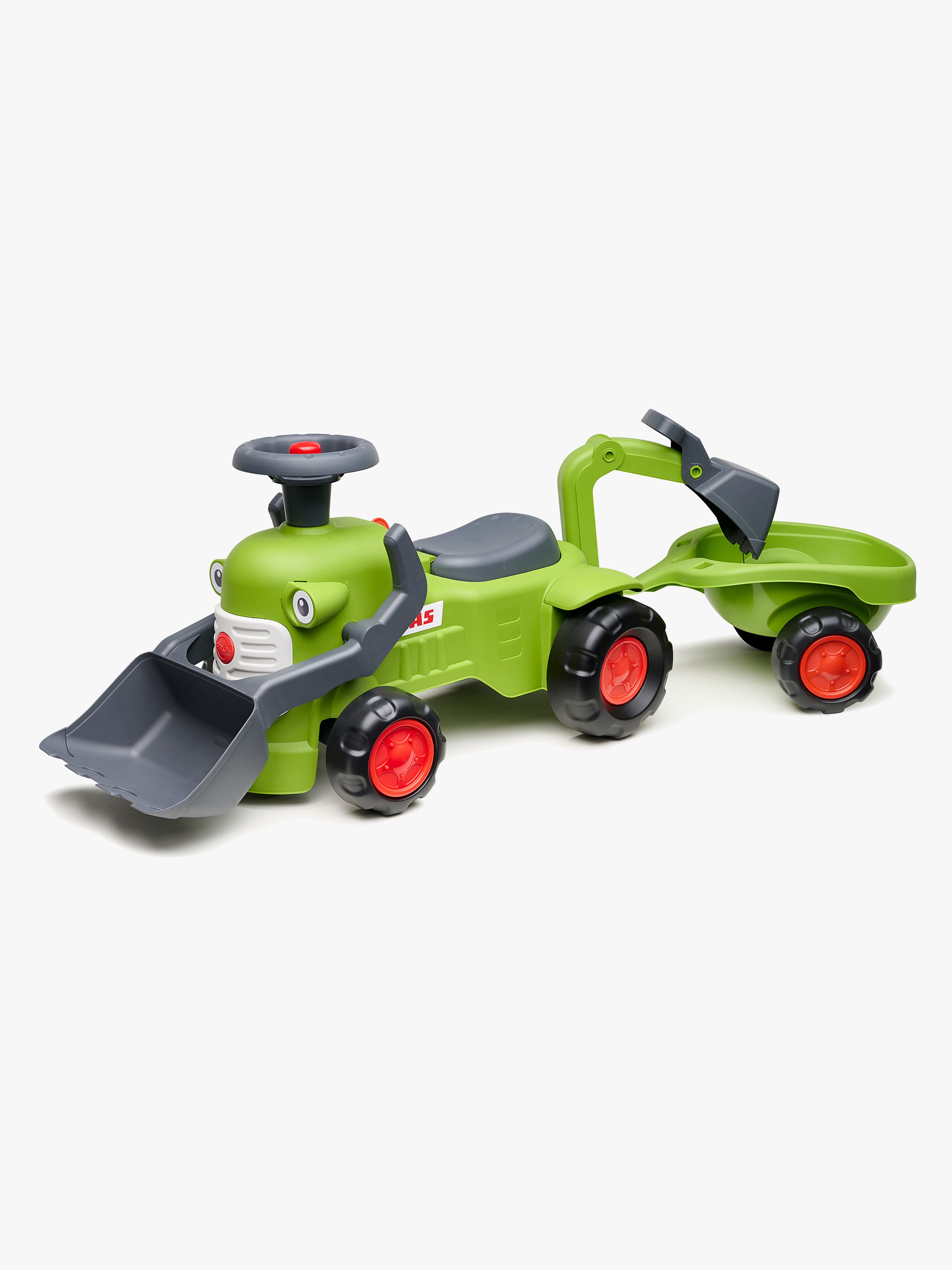 Falk Gåbil Traktor Claas Vintage med Skopa &  Släp