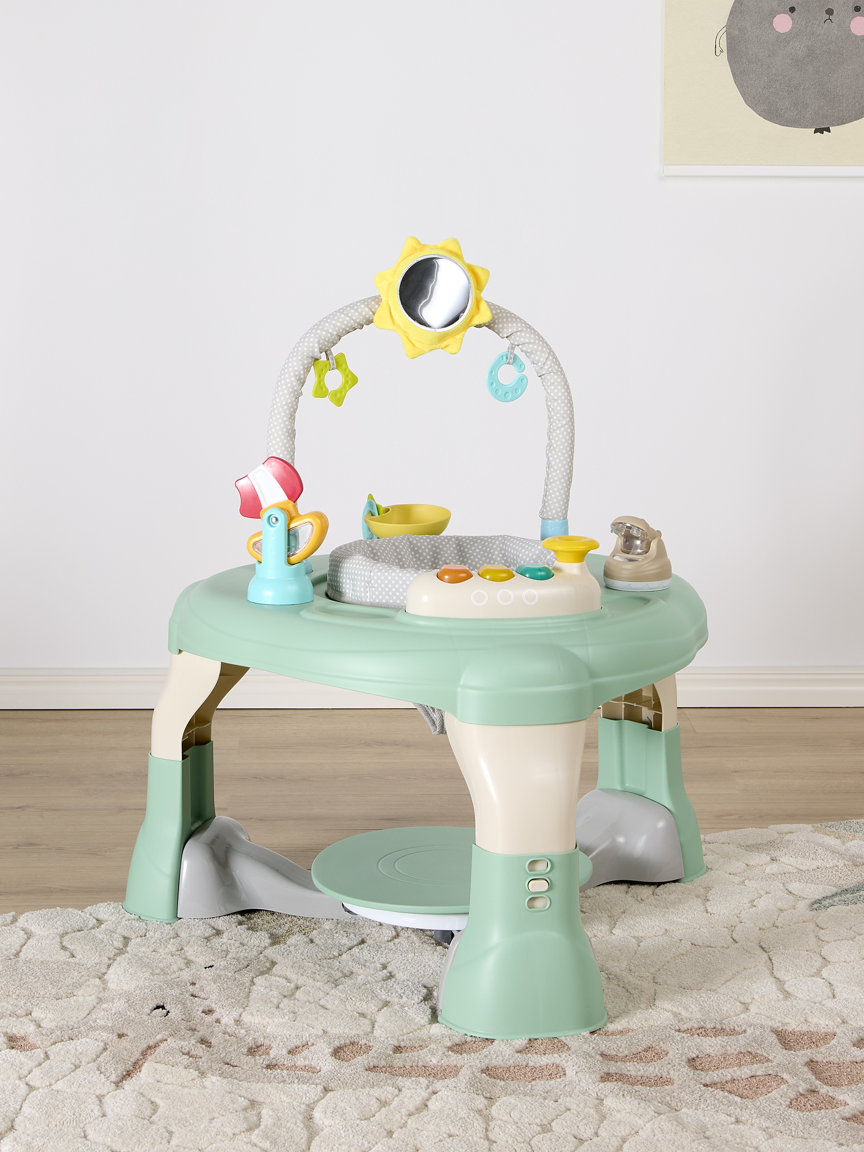Cloudberry Castle Aktivitetscenter 3-i-1, Green/Grey