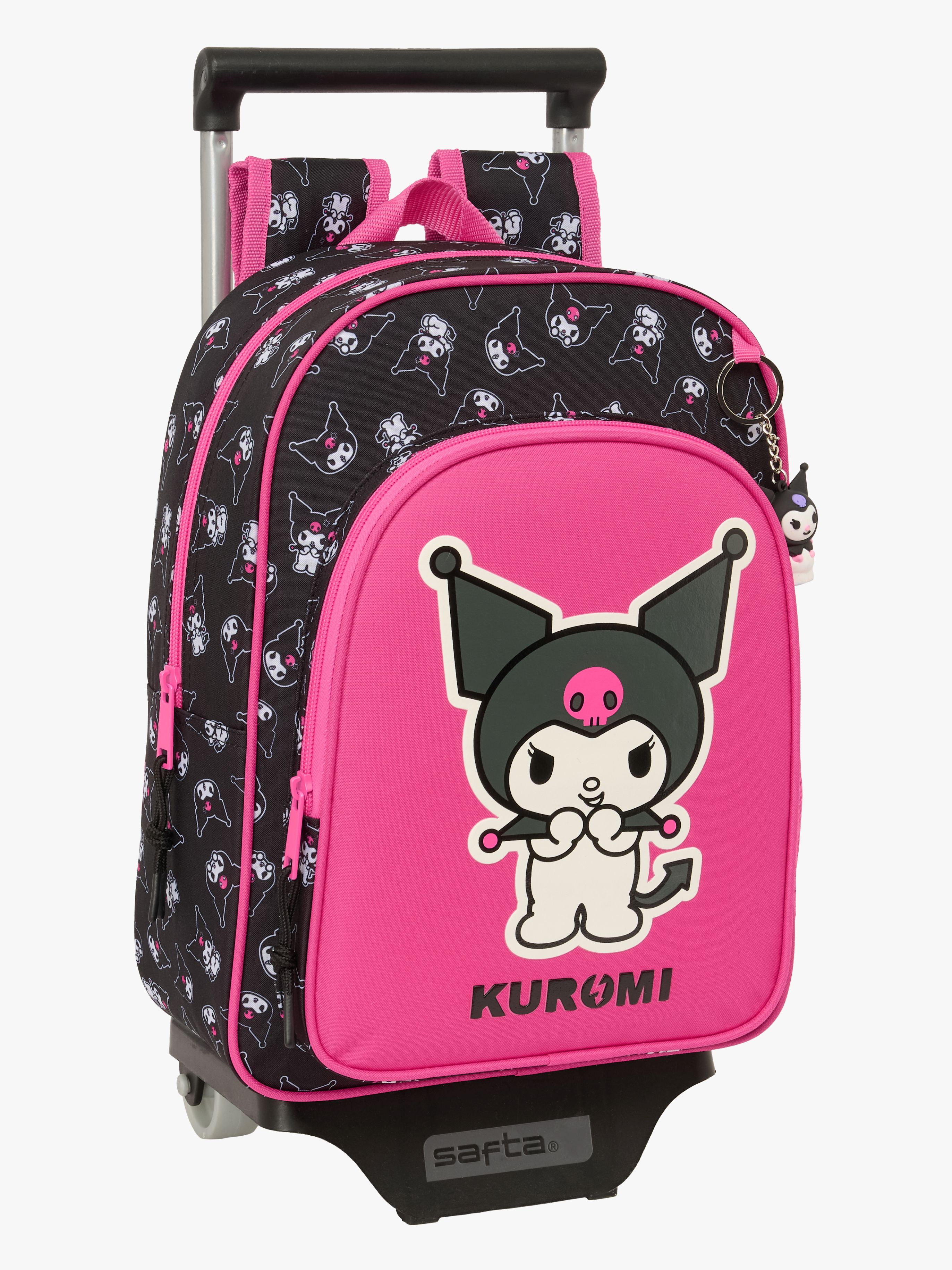 Hello Kitty Kuromi Trolley Resväska 10L, Rosa/svart