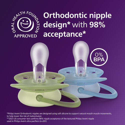 Philips Avent Ultra Soft Napp 0–6m 2-Pack, Grön/Blå