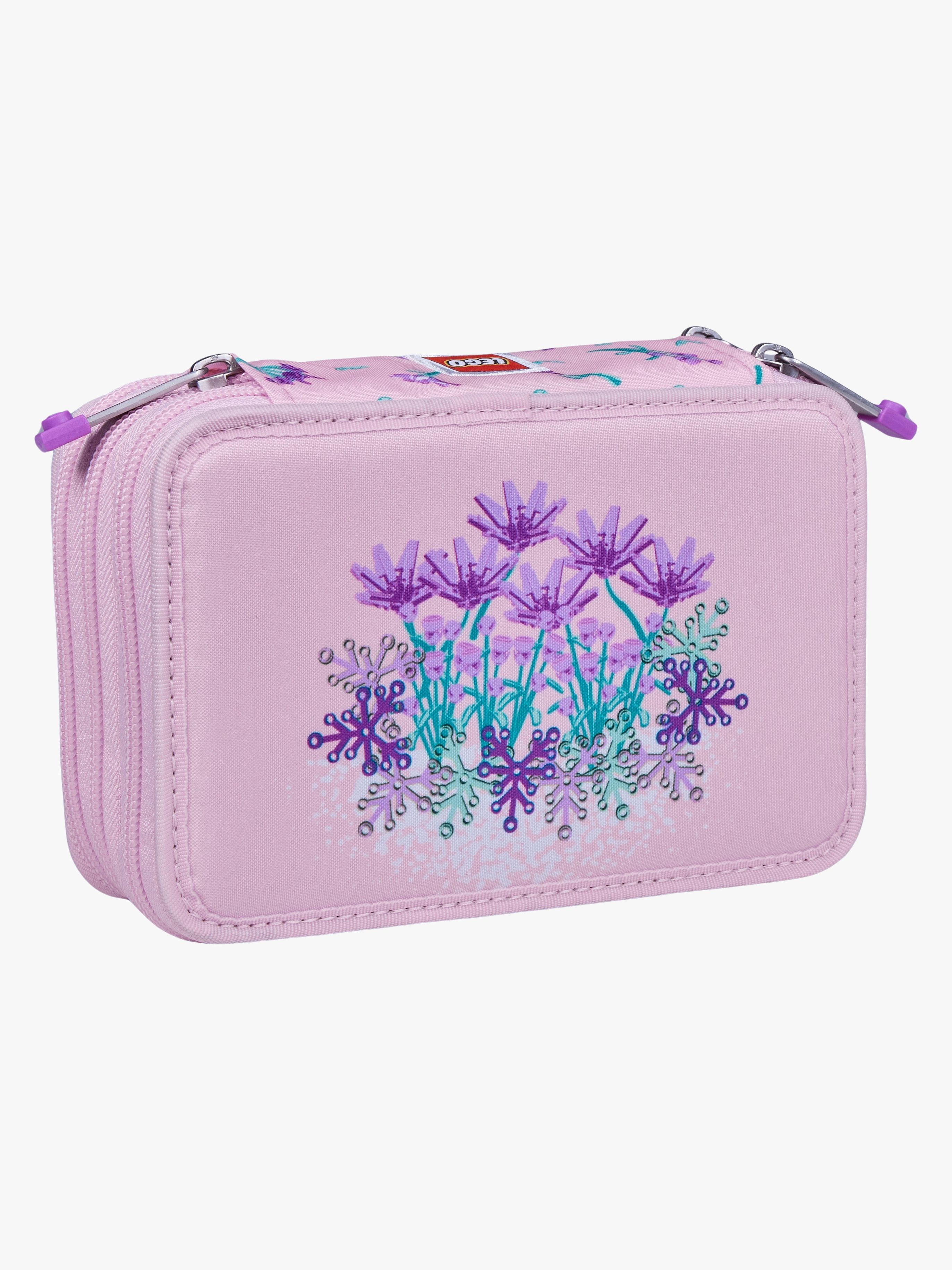 LEGO® Flowers Trippelpennfodral, Rosa
