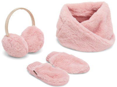 Petite Chérie Atelier Zoey Fake Fur Set, Pink