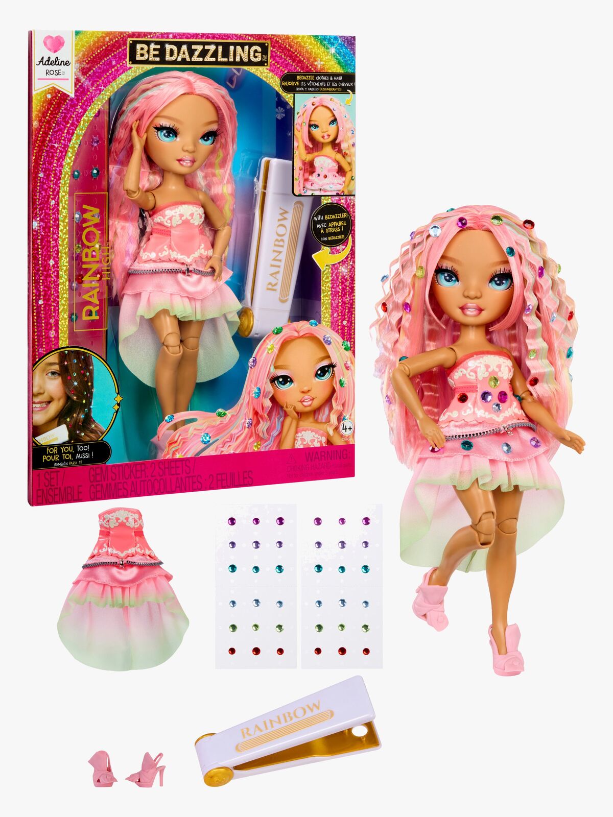Rainbow High Be Dazzling Adeline Rose Modedocka, Rosa