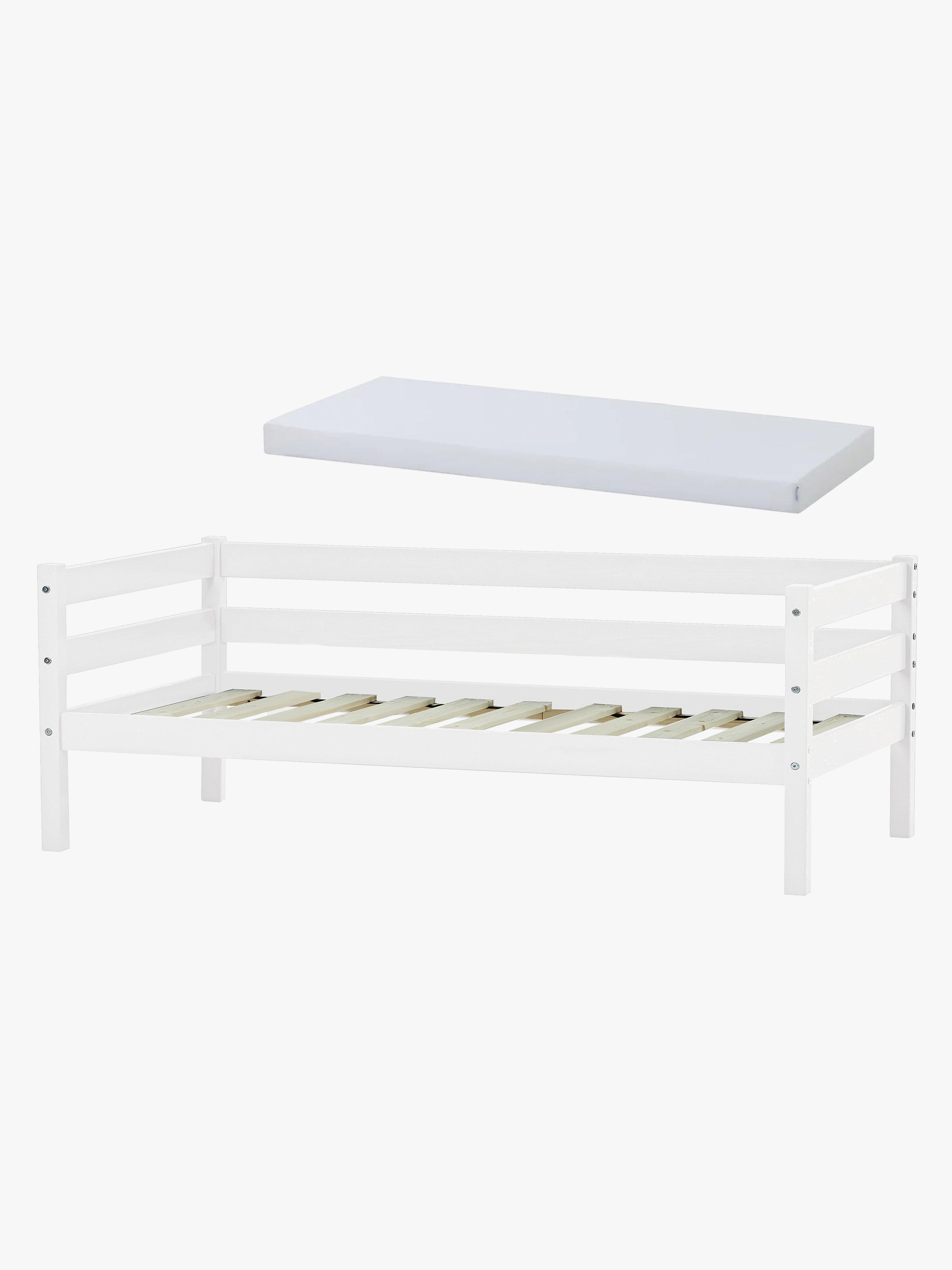Hoppekids ECO Comfort Enkelsäng Med Skummadrass 70x160,Vit, Barnsäng, Juniorsäng