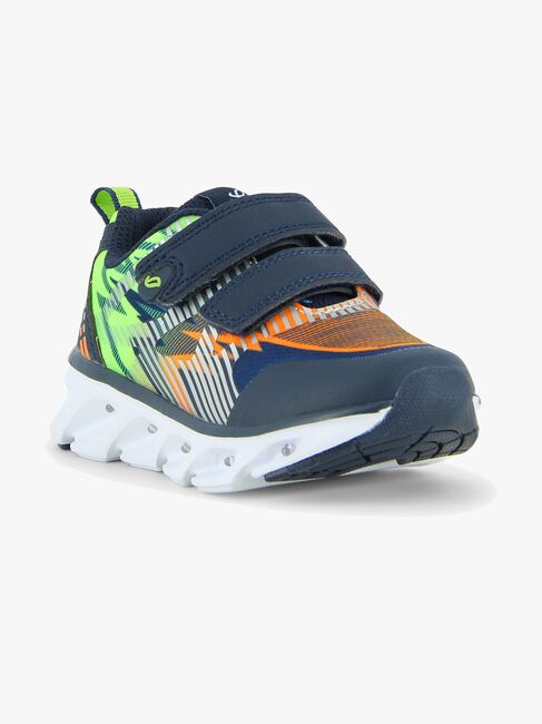 Leaf Skalka Blinkande Sneakers, Navy/Lime