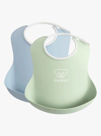 Babybjörn Haklapp 2-pack, Blekgrön/Blekblå