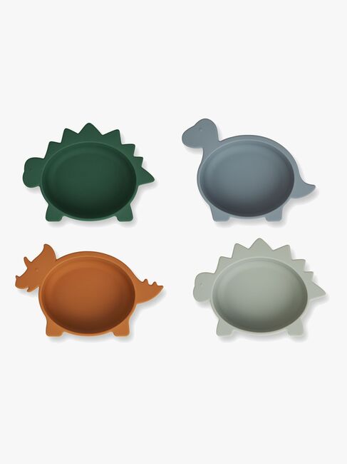 LIEWOOD Iggy Dino Skålar Silikon 4-Pack, Blue Multi