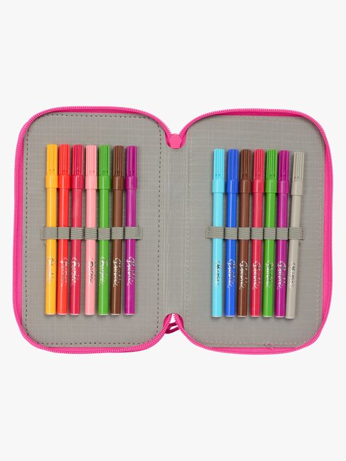 Barbie  Fyllt Trippelpennfodral 37 Delar, Blå/Rosa