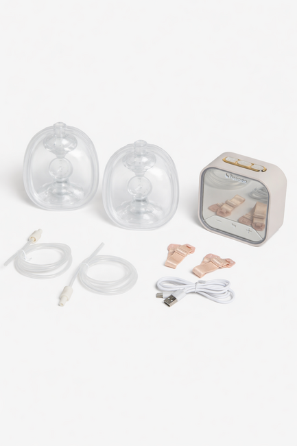 Beemoo CARE Wearable Flow Elektrisk Bröstpump Dubbel, Beige
