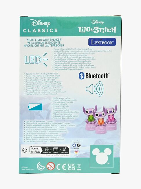 Disney Stitch Bluetooth-högtalare med Nattlampa Angel