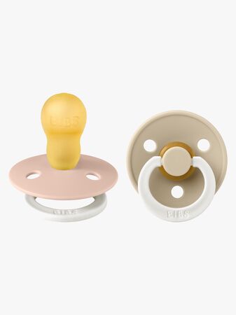 BIBS Colour Napp 2-Pack Latex Stl 3 Rund, Blush GLOW/Vanilla GLOW