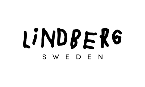 Logotyp för Lindberg Sweden med svart text på vit bakgrund.