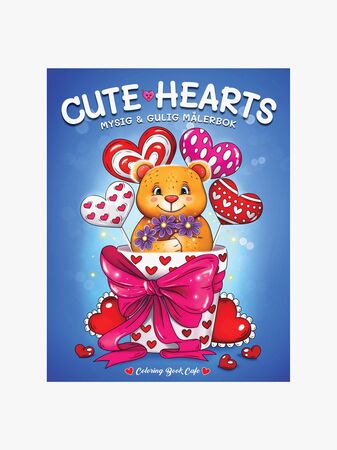 Cozy Målarbok  Cute Hearts
