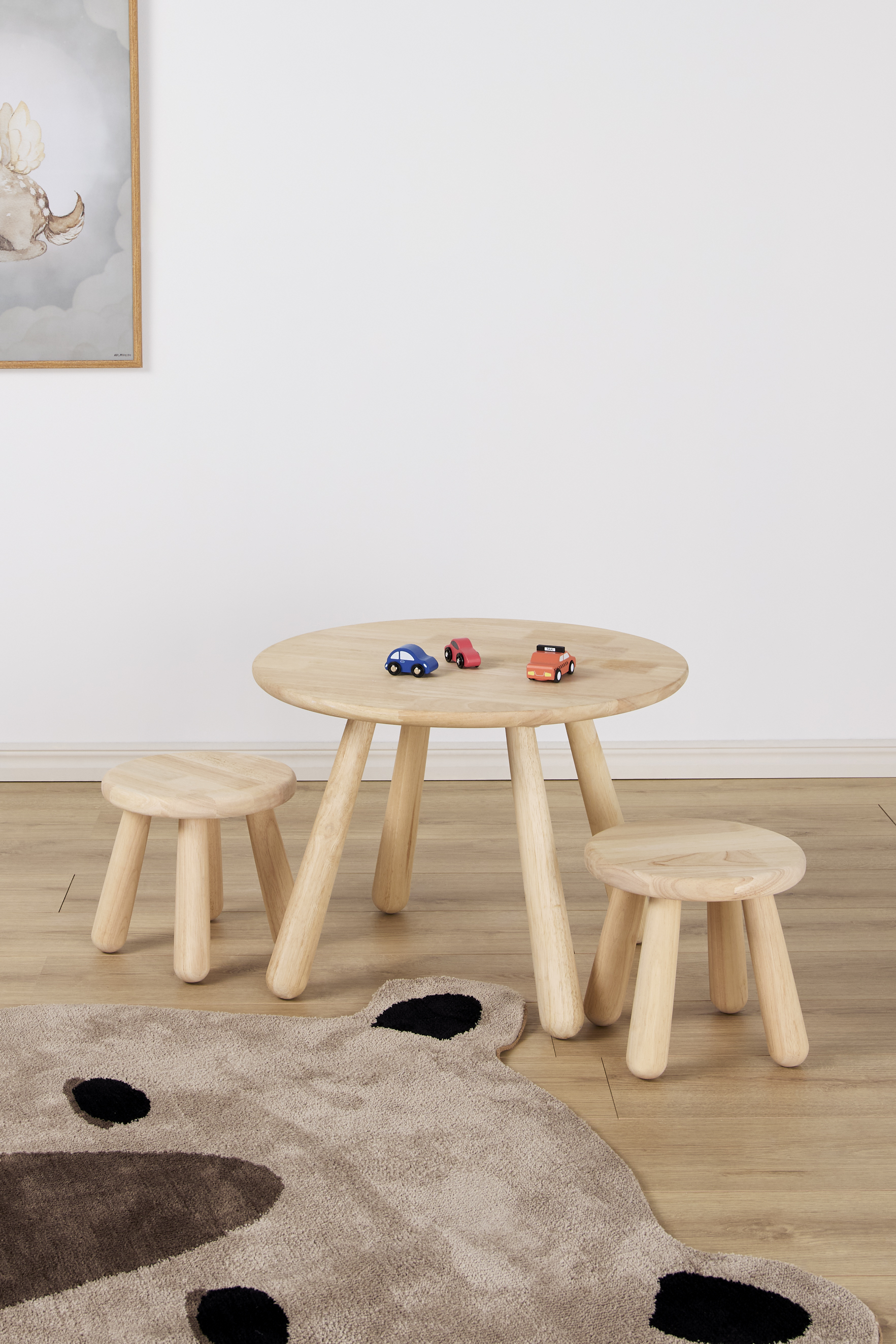 Minitude Nordic Bord inkl. Runda Pallar, Natur