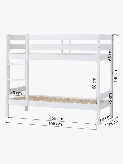 Hoppekids ECO Comfort Våningssäng 70x160, Vit