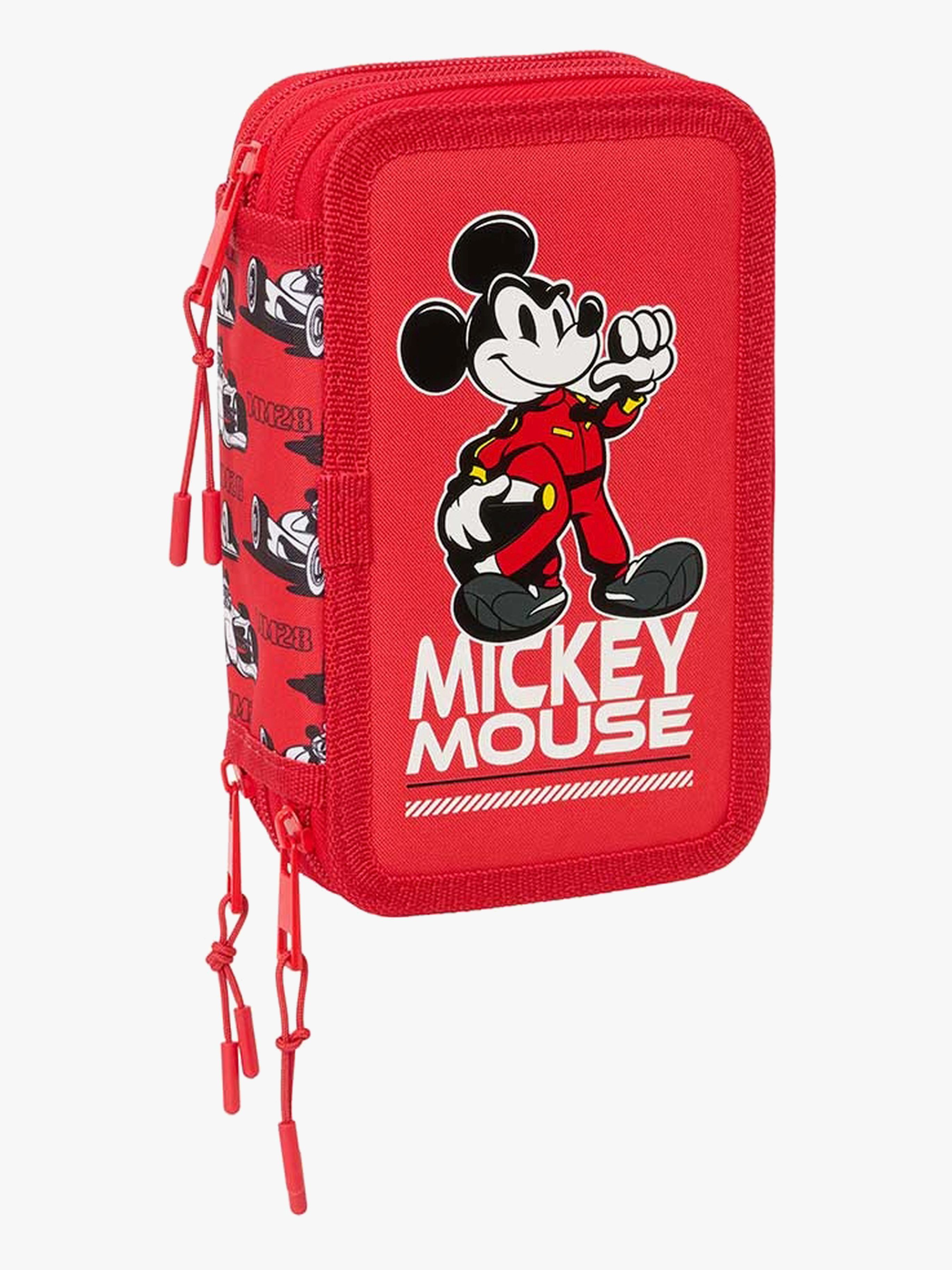 Disney Musse Pigg  Fyllt Trippelpennfodral 37 Delar, Mickey &  Friends Racing
