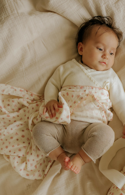 Elodie Bamboo Muslinfilt, River Rose