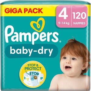 Pampers Baby-Dry Blöjor Stl 4 9-14 kg 120-pack