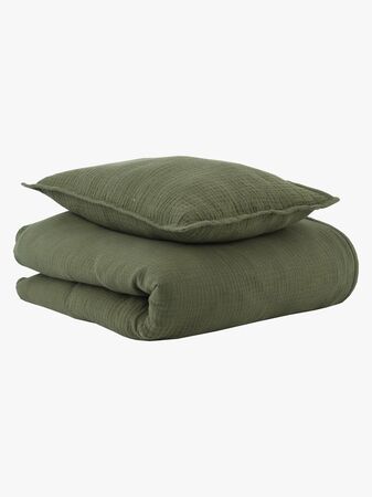Oh, Poppy! Vega Muslin Bäddset 70x80 Spjälsäng, Forest Green