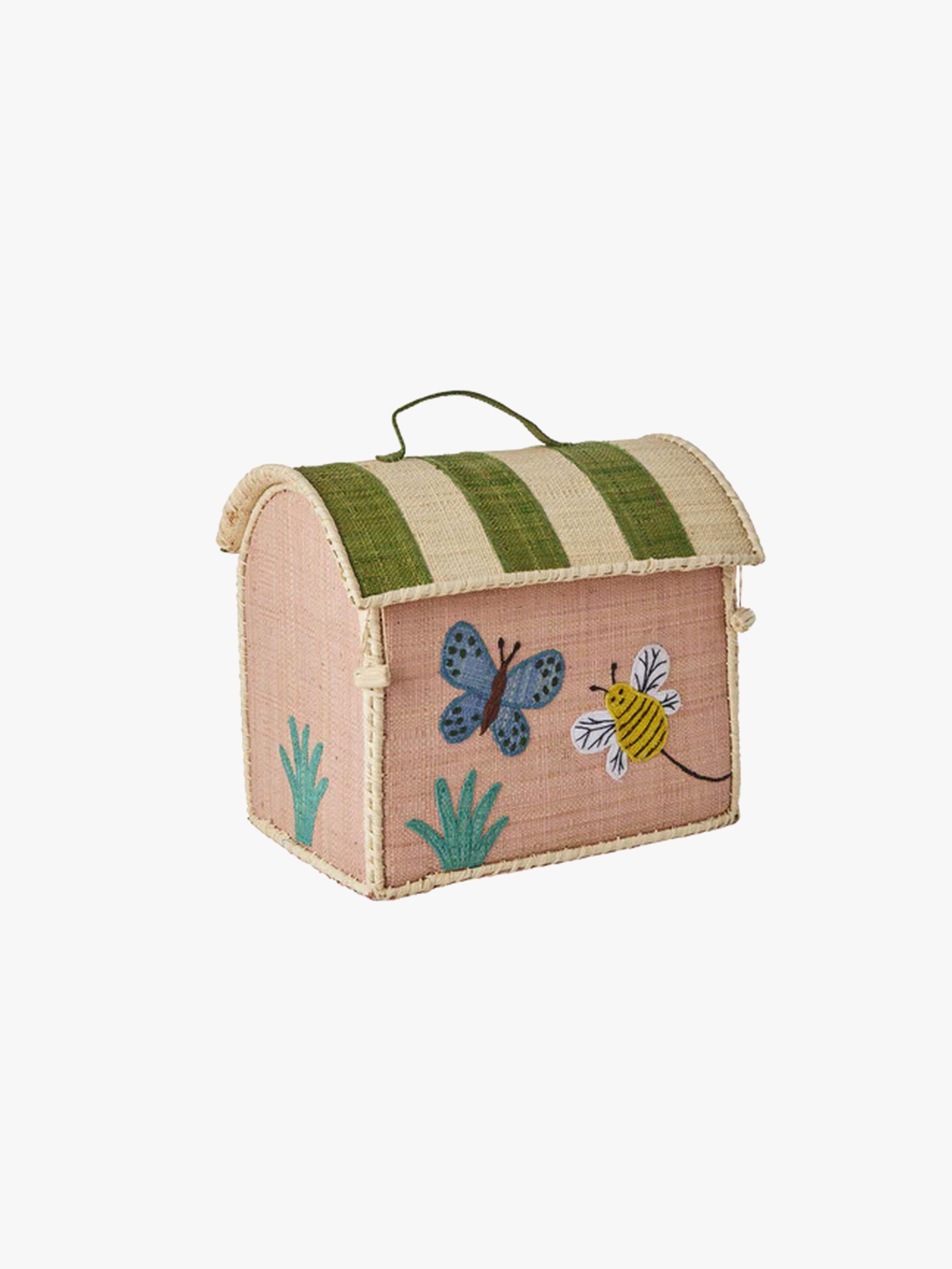Rice Fjäril Förvaringsväska, Rosa/Grön, Förvaring Barnrum